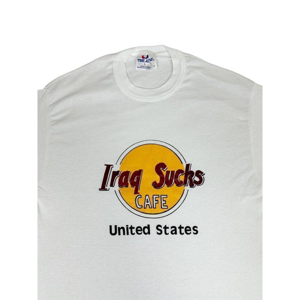 Vintage Iraq Sucks USA Rock Cafe T-Shirt Large Single Stitch